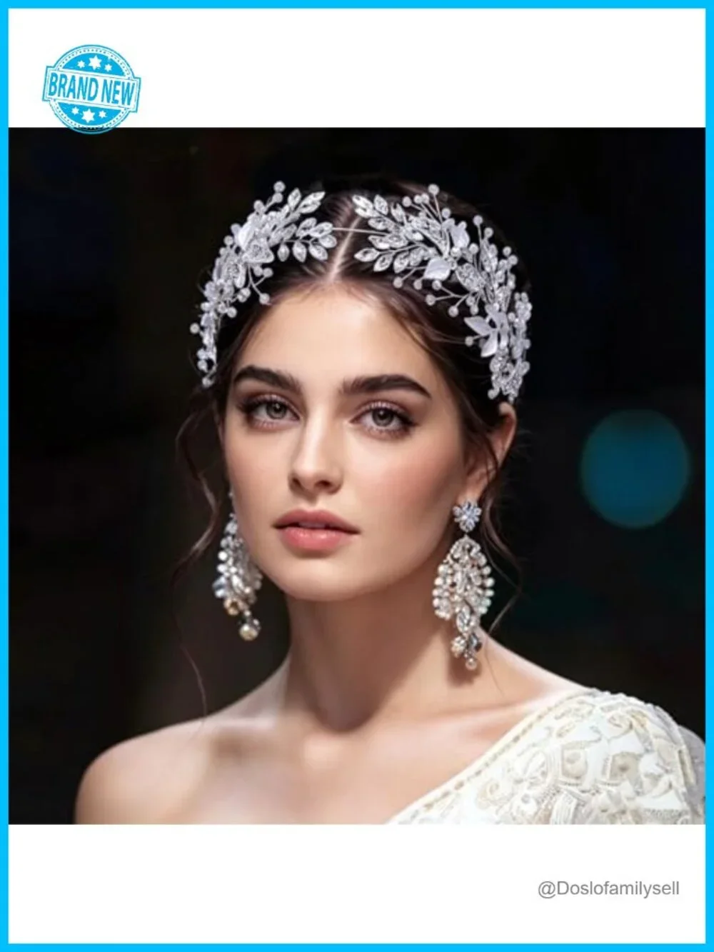 Rhinestone Crystal Leaf Headband Handmade Wedding Hair Accessory Bridal